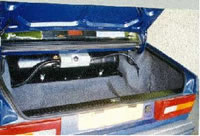 An Autogas tank specially suited to the vehicle - in this example a Volvo